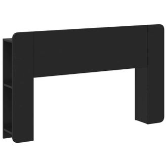 vidaXL Cabecero Con Armario Negro 135 X 18,5 X 80 Cm Vidaxl