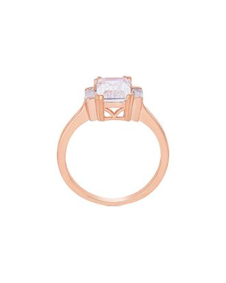 Genevive Silver Diamond Cz Statement Ring