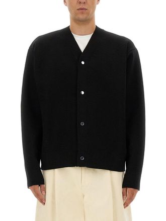 Jacquemus Boxy Black Cardigan With V-Neckline And Button-Down Front