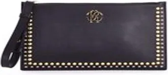 Roberto Cavalli Mirror RC Logo Studded Leather Pouch