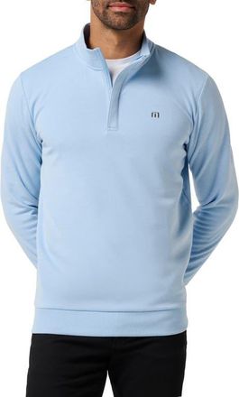 Travis Mathew Cloud 2.0 Quarter Zip Pullover in Heather Blue Nights at Nordstrom, Size Xx-Large
