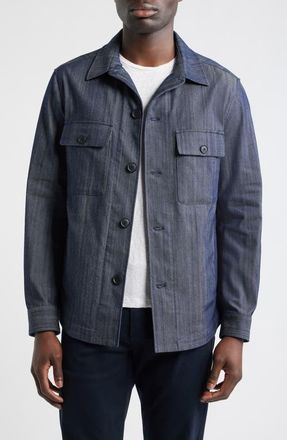 BOSS Carper Shirt Jacket in Dark Blue at Nordstrom, Size 44 - Regular