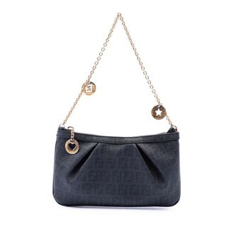 Fendi Pre-owned Fendi Zucchino Spalmati Chain Pochette Ladies FWXMFS02ADQ3UCRC