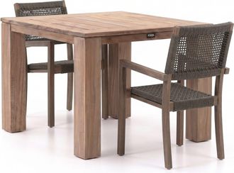Rough Country Rustic Furniture ROUGH-Batang Rope/ROUGH-X 100cm dining tuinset 3-delig stapelbaar