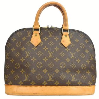 Louis Vuitton Alma Handbag Monogram Canvas Brown Canvas Handbag (Pre-Owned)