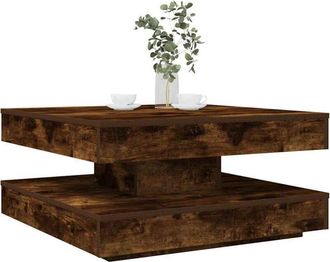 vidaXL Coffee Table 360-Degree Rotatable Smoked Oak 70x70x34.5 cm vidaXL