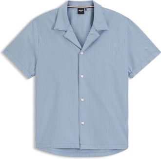 BOSS Regular-fit shirt in soft seersucker
