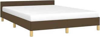 vidaXL Cama Sin Colch&oacute;n Tela Marr&oacute;n Oscuro 140x200 Cm Vidaxl