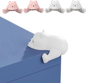 No Brand Protectores De Esquinas - Protectores De Bordes Para Cuna - Seguros Para Ni&ntilde;os - Silicona Suave - Paquete De 4 - Rosa Y Blanco