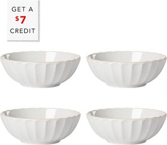 Lenox French Perle Scallop 4Pc Bowl Set