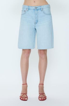 Pistola Denim Nolan Denim Raw Hem Bermuda Shorts in Postcards Vintage at Nordstrom, Size 23