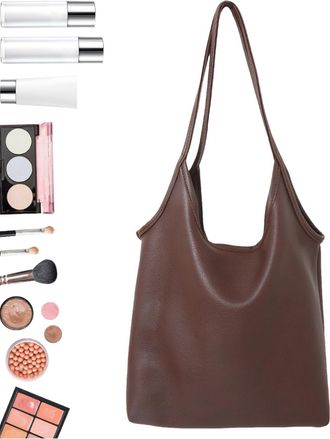 Generic Large Shoulder Hobo Bags - Girls Shoulder Bag with Zipper, Shopping Bag, Travel Shopping Bag, PU Leather Hobo Purse for Daily Use, Travel, Camping, Da