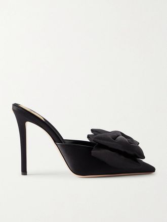 Valentino Garavani Mule In Raso Con Fiocco Yolande - Nero