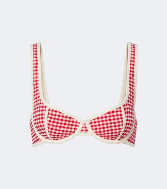 Montce Swim Top de bikini Romy de sirsaca a cuadros