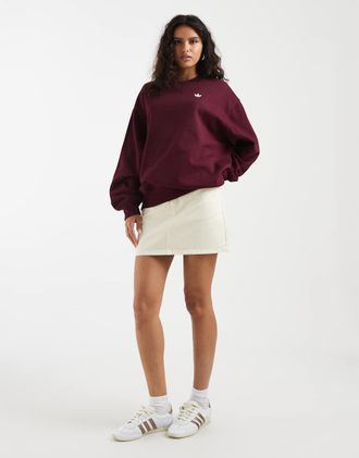 adidas Originals Essential - Felpa oversize granata-Rosso