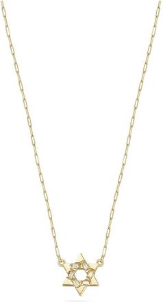 Ember Fine Jewelry 14K 0.06 Ct. Tw. Diamond Star Of David Paperclip Chain Necklace