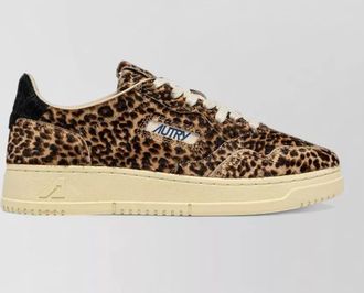 Autry calf hair leopard-print low-top sneakers