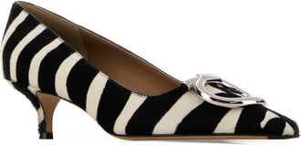 Ferragamo Womens Printed Calf Hair Lara 40 Pumps Kasbabianconero Scarpe Con Tacco High Heel Shoes