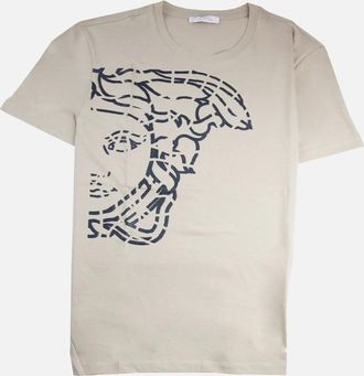 Versace Collection Mens Versace Collection Rubber Medusa T-shirt Beige - Cream - Size: 40