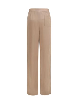 Tom Ford Womens Straight Silk Pants Desert Taupe Trousers