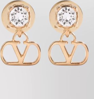 Valentino Garavani vlogo signature crystal stud earrings goldtone