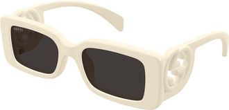 Gucci GG1325S Asian Fit 013 Womens Sunglasses White Size 54 - Free RX Lenses - Free RX Lenses