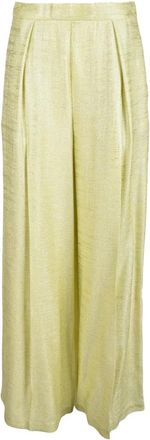 Erika Cavallini Semi Couture Broek - Dames - Wijde Broeken - Groen - L - Broeken