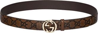 Gucci Brown GG Logo Buckle Belt