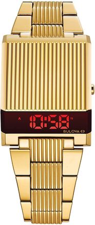 Bulova Computron Mens Gold Watch 97C110 Stainless Steel (archived) - One Size