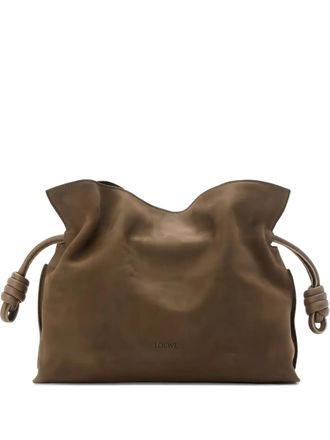 Loewe medium Flamenco clutch - women - Suede - One Size - Brown