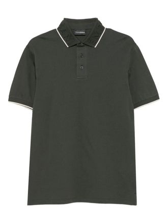 Emporio Armani Polo Shirt met reli&euml;fkragen