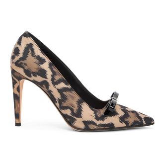 Red Valentino Pumps, female, Multicolor, Size: 6 1/2 US High-heeled shoe with elegant animal print