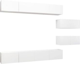 vidaXL Vidaxl - 6 Piece tv Cabinet Set White Engineered Wood