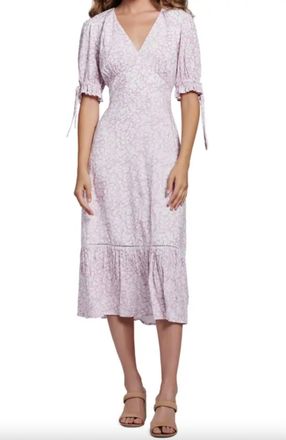 Lost + Wander Winsome Orchid Midi Dress In Lavender White