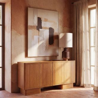 Maisons du monde Aparador de 4 puertas batientes de chapa de acacia, 160 cm