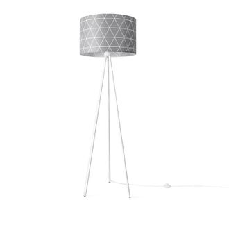 Paco Home Paco Home - Luminaria De Pie Sal&oacute;n Dormitorio E27 Escandinava Rosa Gris Azul Decoraci&oacute;n Gris (&oslash;455cm), L&aacute;mpara De Pie - Blanco