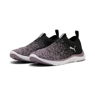 Puma Slip-On Sneaker PUMA SOFTRIDE REMI SLIP-ON KNIT WNS, Damen, Gr. 37,5, schwarz (puma schwarz, plum jam), Textil, Schuhe Slip-On Sneaker