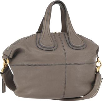 Givenchy Nightingale Satchel Leather Gray Leather Handbag (Pre-Owned)