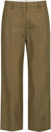 Iceberg Regular Fit Katoenen Poplin Broek - Dames - Vrijetijds broeken - Groen - 2XS - Katoen - Broeken