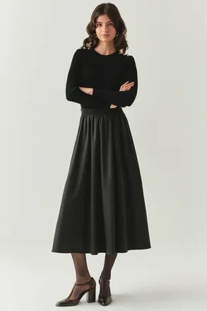 Exquise Lauryn Midi Skirt in Grey at Nordstrom, Size Xx-Large