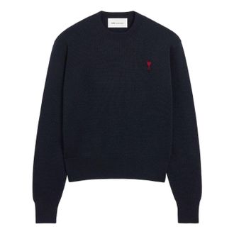 Ami Small Heart Logo Wool Knit Navy HKS826-001-414