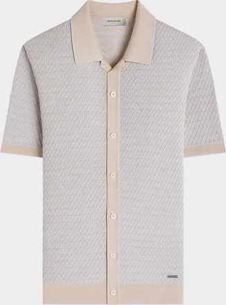 Bugatchi Men & apos;s Two-Tone Honeycomb Button-Front Sweater
