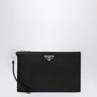 Prada Black Re-Nylon and Saffiano Pouch