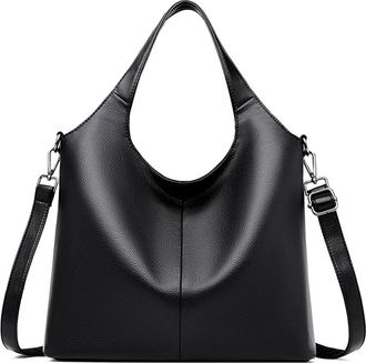 Generic Compatible For Handbags Women Bags Large Capacity Soft Leather Ladies Crossbody Bag Shoulder Tote(Black)