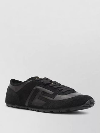 Balmain round toe silk nylon low sneakers