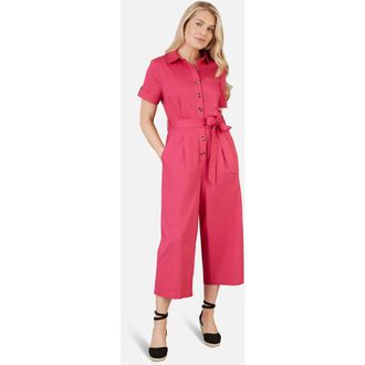 Yumi Button Up Utility Style Jumpsuit in Pink at Nordstrom, Size 10