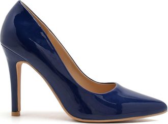 Generic Womens Pointed Toe Stiletto Heel Pumps - Elegant Party, Club & Work Shoes UK 3-12 (Navy Patent, UK Footwear Size System, Adult, Women, Numeric, Medium