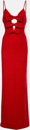 Alessandra Rich Bow-detail velvet gown