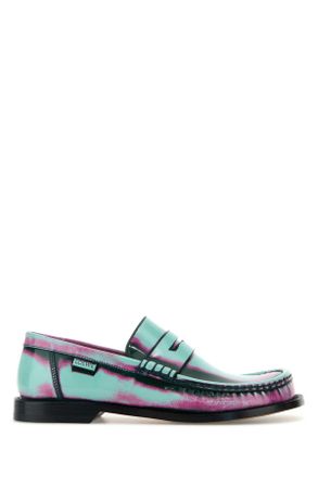 Loewe Womens Multicolor Leather Campo Loafers - Turquoise - Size EU 36