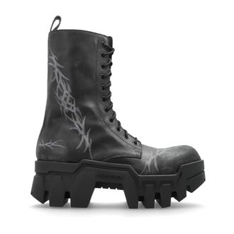 Balenciaga Lace-up Boots, female, Black, Size: 11 US Bulldozer Lace-up Boots